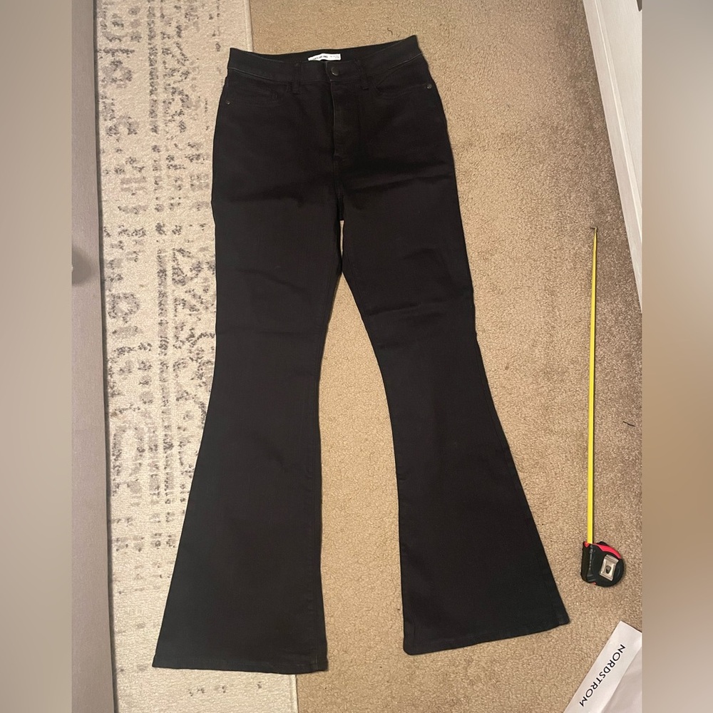 Elizabeth and James Black Wide Leg Flare Jeans